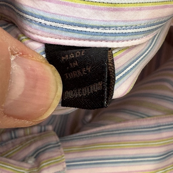 Robert Talbott Men's Long Sleeve Button Up Shirt Single‎ Pocket Multicolor Large - Picture 9 of 14